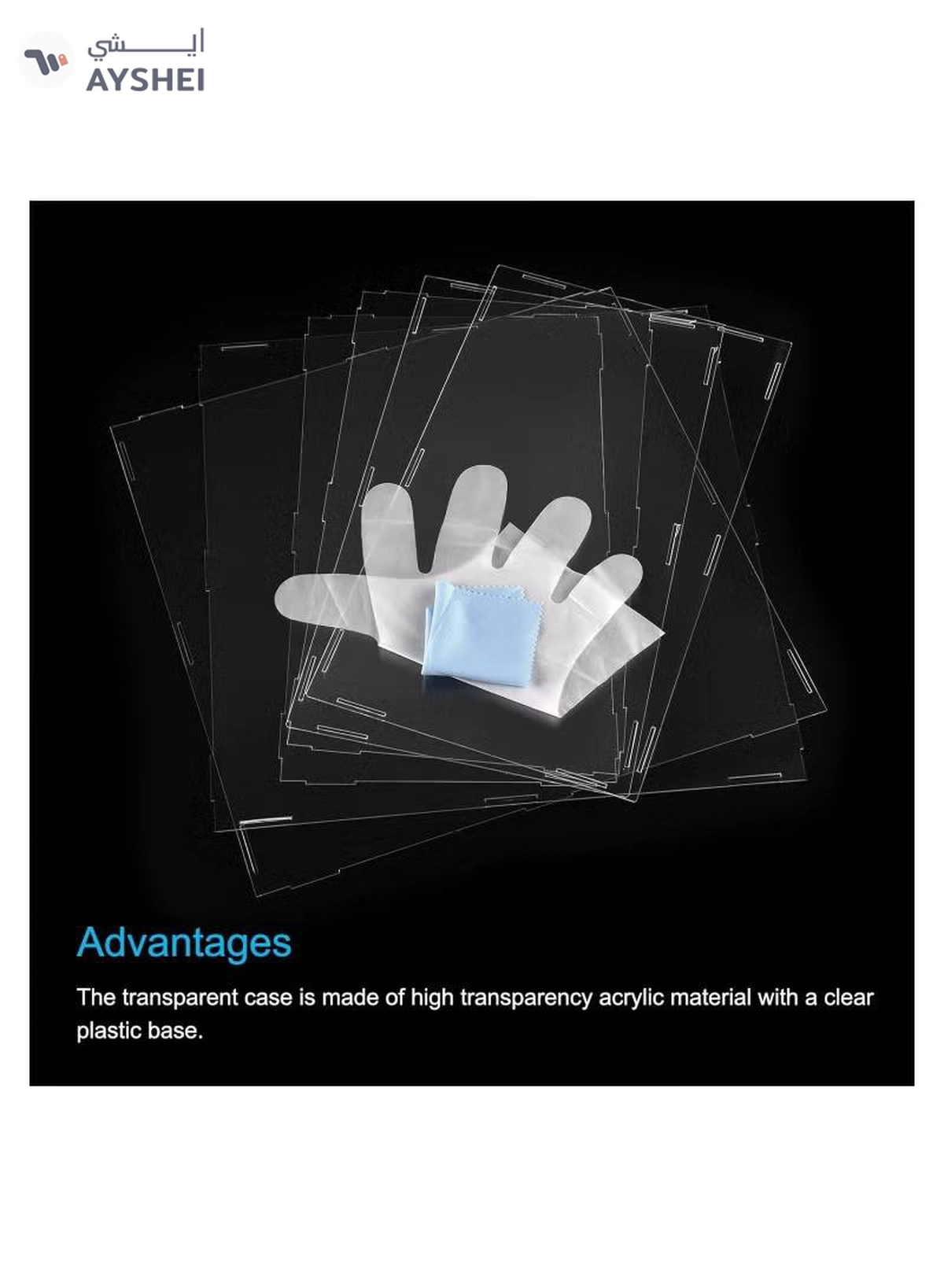 Eworld Acrylic Display Case Box, Transparent, Dustproof Showcase for Precious Collectibles-3-3