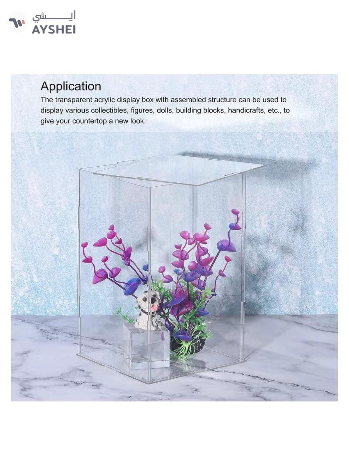 Eworld Acrylic Display Case Box, Transparent, Dustproof Showcase for Precious Collectibles-5-5