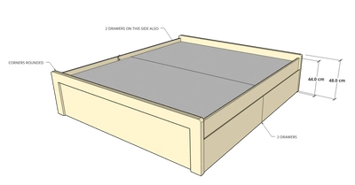 Berry 4 Drawer Storage Bed without Headboard-1
