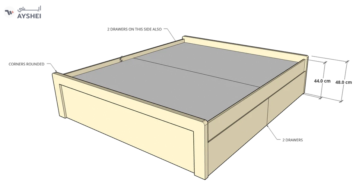Berry 4 Drawer Storage Bed without Headboard-1-1