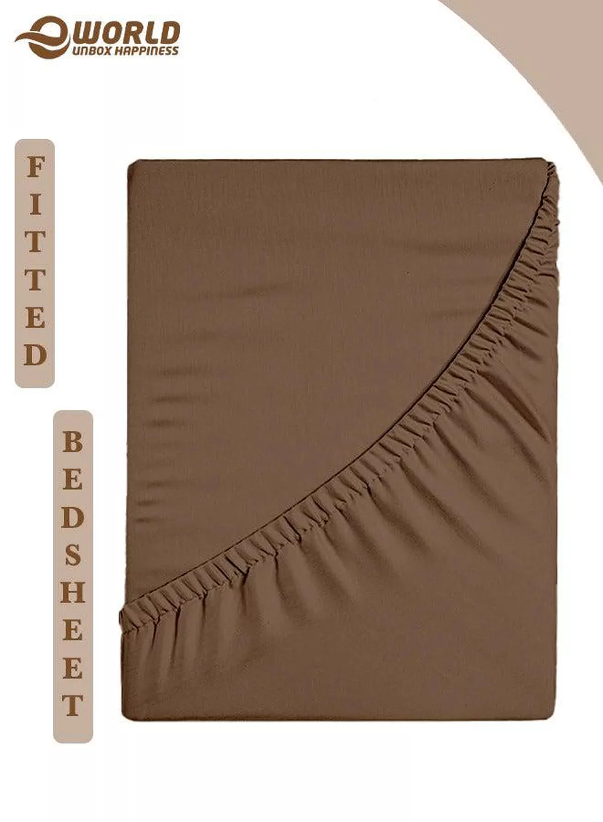Brown Microfiber Fitted Bedsheet with Deep Pocket for a Snug Fit, Breathable, Machine Washable for Optimal Protection, Available in King, Queen and Single Sizes, Without Pillow Cover
