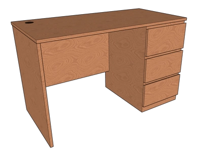 STUD Desk with 3 drawers-1