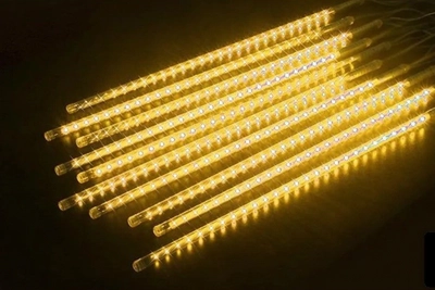 LED METEOR SHOWER RAIN LIGHTS-50CM-8TUBES/SET-WARM WHITE-0