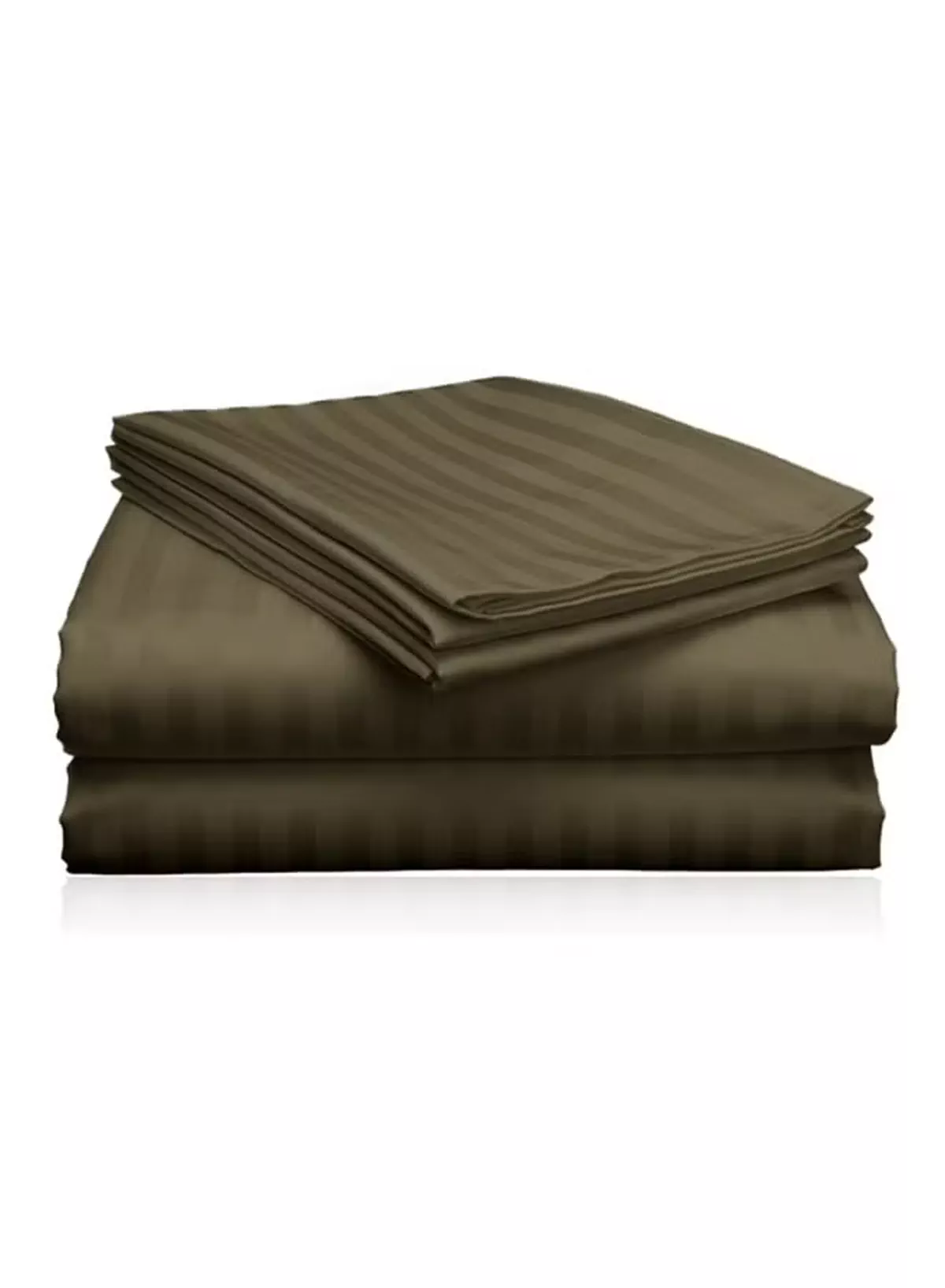 Eworld 3 Piece Super King Olive Green Striped Bed Sheet Set – Ultra-Soft Microfiber Striped Sheet & 2 Pillowcases, Breathable Luxury Bedding for Home & Hotel Use-1-1