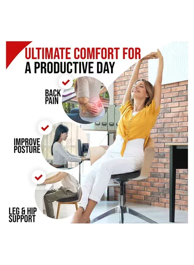 Eworld Premium Comfort Seat Cushion - Non Slip Orthopedic Memory Foam Coccyx Cushion and Back Seat for Tailbone and Lumber Pain, Cushion for Office Chair Car Seat – Back Pain & Sciatica Relief-6