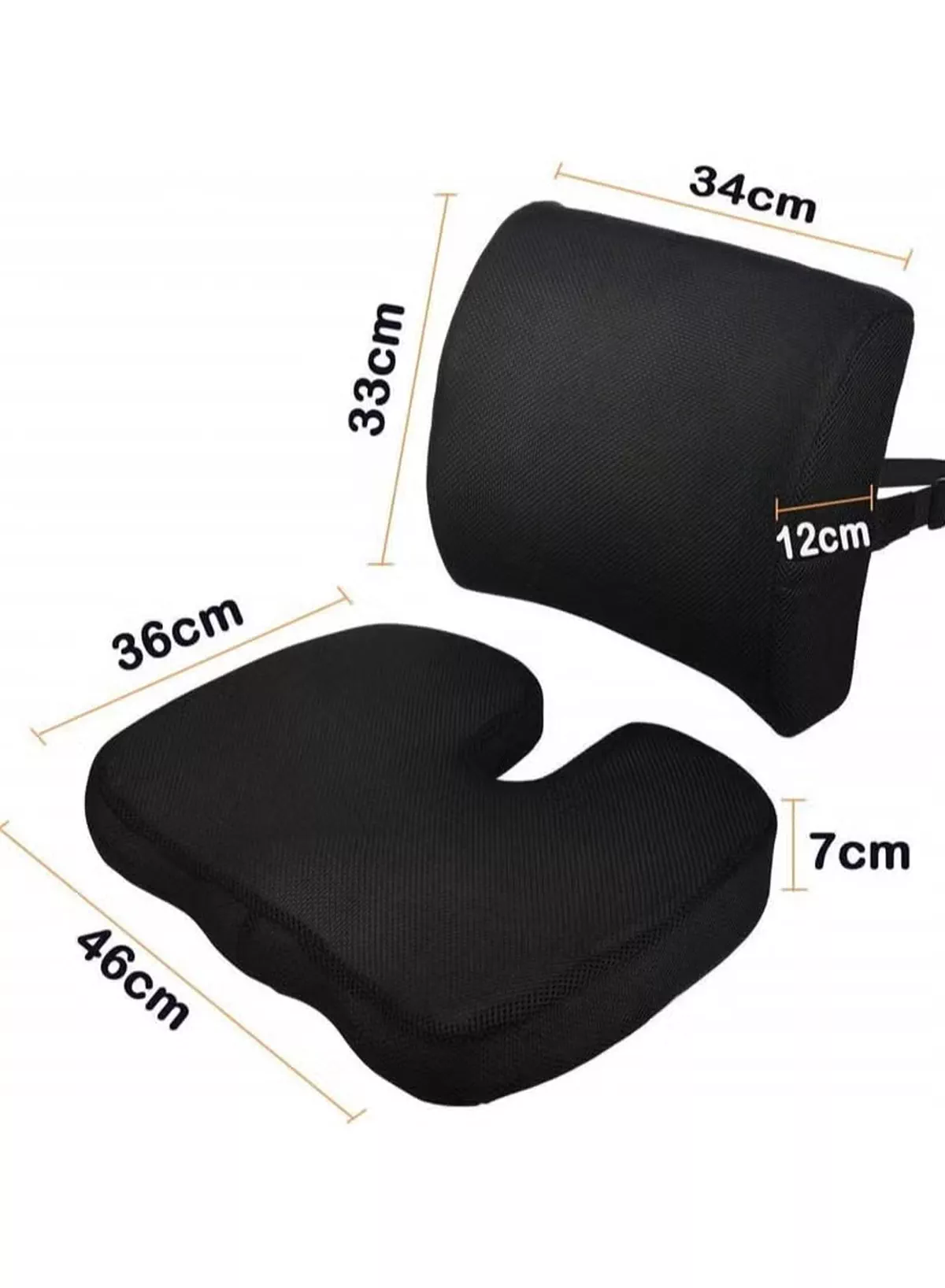 Eworld Premium Comfort Seat Cushion - Non Slip Orthopedic Memory Foam Coccyx Cushion and Back Seat for Tailbone and Lumber Pain, Cushion for Office Chair Car Seat – Back Pain & Sciatica Relief-3-3