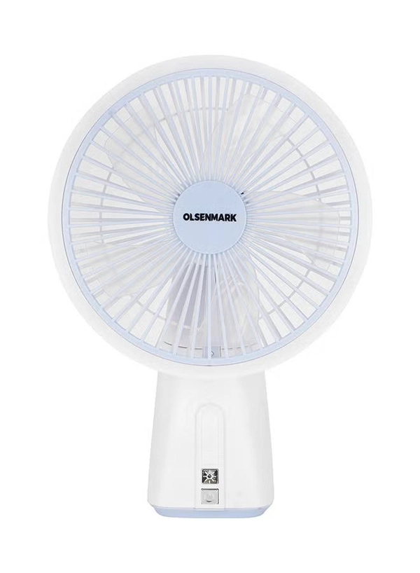 Olsenmark 7" Rechargeable Table Fan 4Spd, Led OMF1945 White
