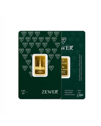 Zewer 5g 24K 999.9 Fine Gold Bar with Burj Khalifa Design-1