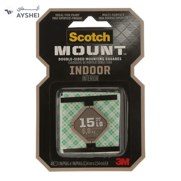 3M Scotch Indoor Mounting Tape Pack – 48 Pieces, Supports Up to 6.8 kg