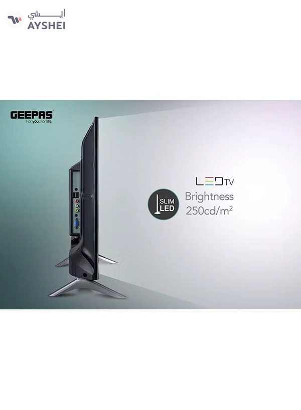 GEEPAS 32" Edgelss Slim LED TV with Remote Control,HDMI & USB Ports, AV Mode, Head Phone Jack, PC Audio In,VGA,Energy Saving Technology, Dynamic Sound GLED3201EHD Black