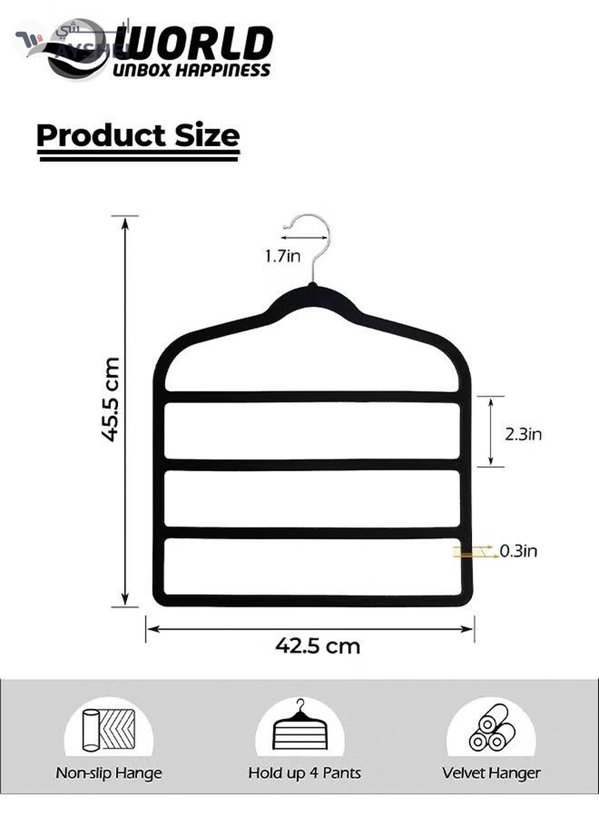 Eworld Pack of 10 Non-Slip Clothes Hangers with 4 layers, The Ultimate Space-Saving Solution-4-4