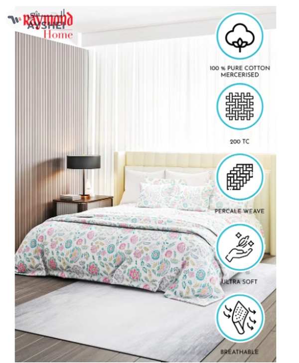 Raymond Home King Flat Sheet Bedsheet 200 Thread Count Luxirious 100%