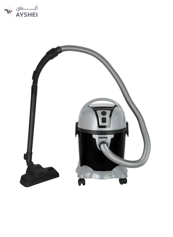 GEEPAS Wet and Dry Vacuum Cleaner 2800 W |18 L Tank Capacity, Powerful Copper Motor High Suction Power and Ergonomic Body, Blow Function | Includes Hose, Small Floor Brush, Service Tool and Extension Tube| Dust Full Indicator 360-Degree Turning and Special Wheels| 2 Years Warranty 18 L 2800 W GVC19026N Grey/Black