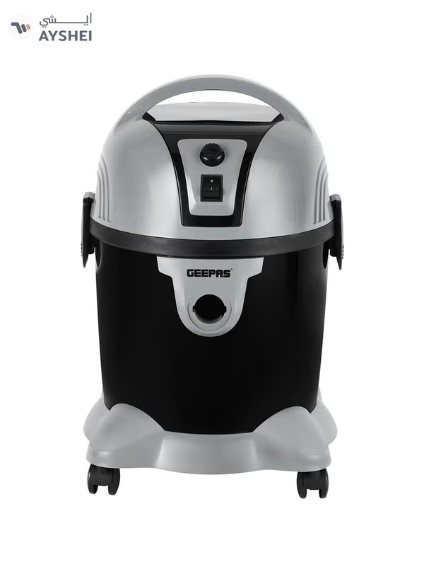 GEEPAS Wet and Dry Vacuum Cleaner 2800 W |18 L Tank Capacity, Powerful Copper Motor High Suction Power and Ergonomic Body, Blow Function | Includes Hose, Small Floor Brush, Service Tool and Extension Tube| Dust Full Indicator 360-Degree Turning and Special Wheels| 2 Years Warranty 18 L 2800 W GVC19026N Grey/Black