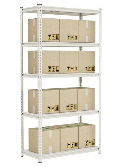 DubaiGallery 5-tier Metal Shelving Unit Adjustable Garage Storage Utility Rack Heavy Duty Shelves Organization Multipurpose Shelf Warehouse Basement Kitchen Living Room pantry-0