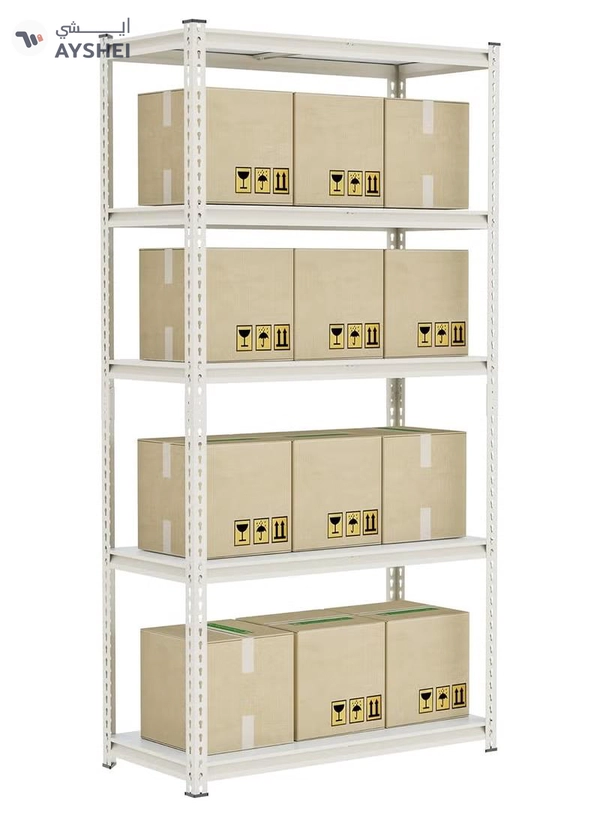 DubaiGallery 5-tier Metal Shelving Unit Adjustable Garage Storage Utility Rack Heavy Duty Shelves Organization Multipurpose Shelf Warehouse Basement Kitchen Living Room pantry
