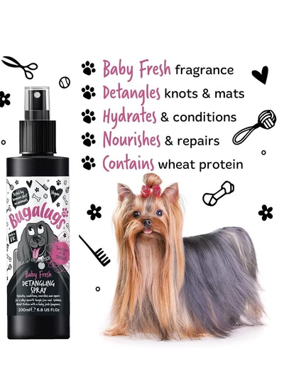 BUGALUGS Baby Fresh Detangling Spray 200ml 6.8 Fl Oz, Black-2