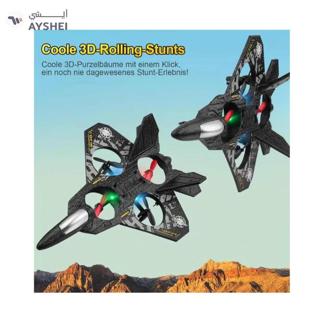 Marzban RC Aeroplane 2.4GHz Remote Control L0712 Quadcopter Floating Fighter Plane -5-5