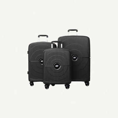 British Tourister Polypropylene Hardshell Luggage Set 3-Piece Spinner – TSA Approved Lock |Lightweight & Durable 20/24/28 Inch (Small, Medium, Large) – Black-0
