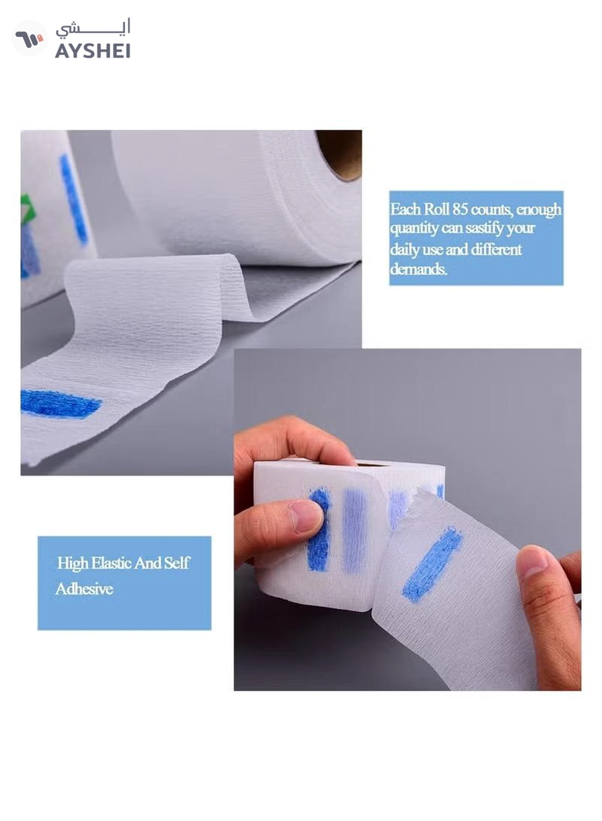 ORiTi 5pcsl Professional Disposable Barber Neck Strip - Stretchy Paper Neck Band-2-2