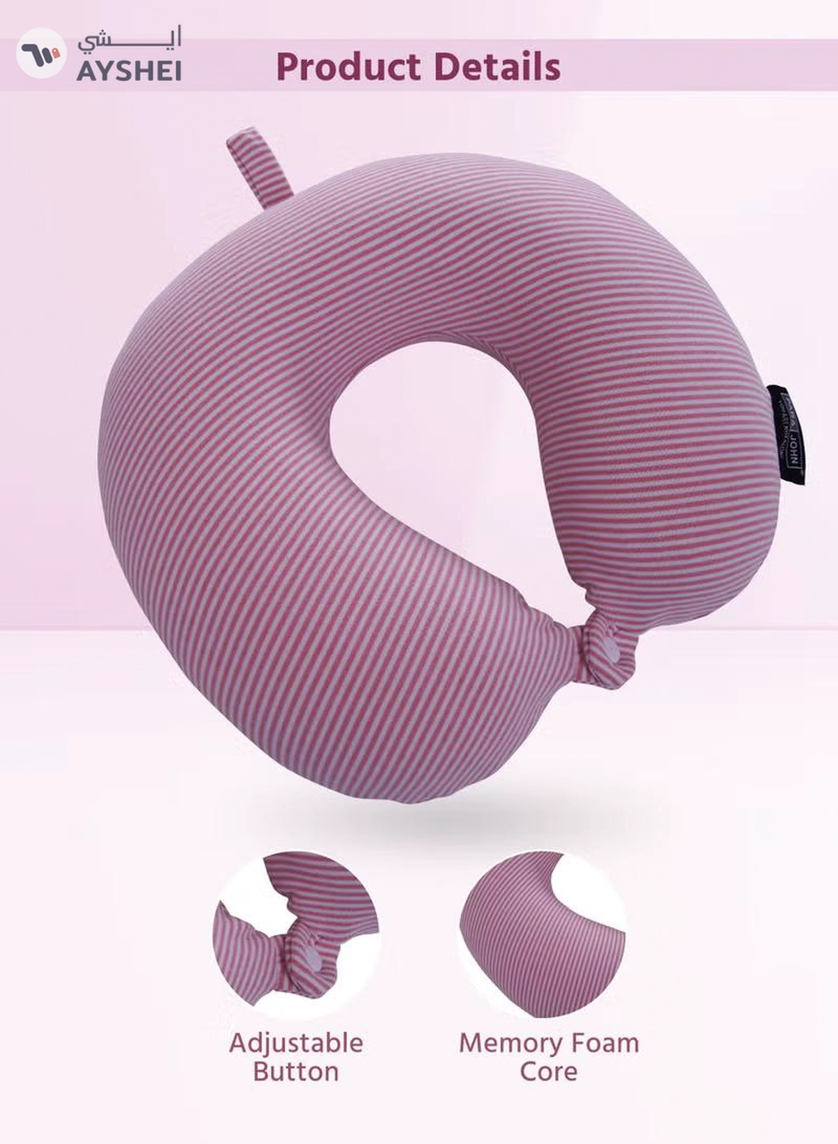 ParaJohn Deluxe Memory Foam Neck Pillow - Ultimate Comfort and Support for Travel, Restful Sleep, and Neck Pain Relief-2-2