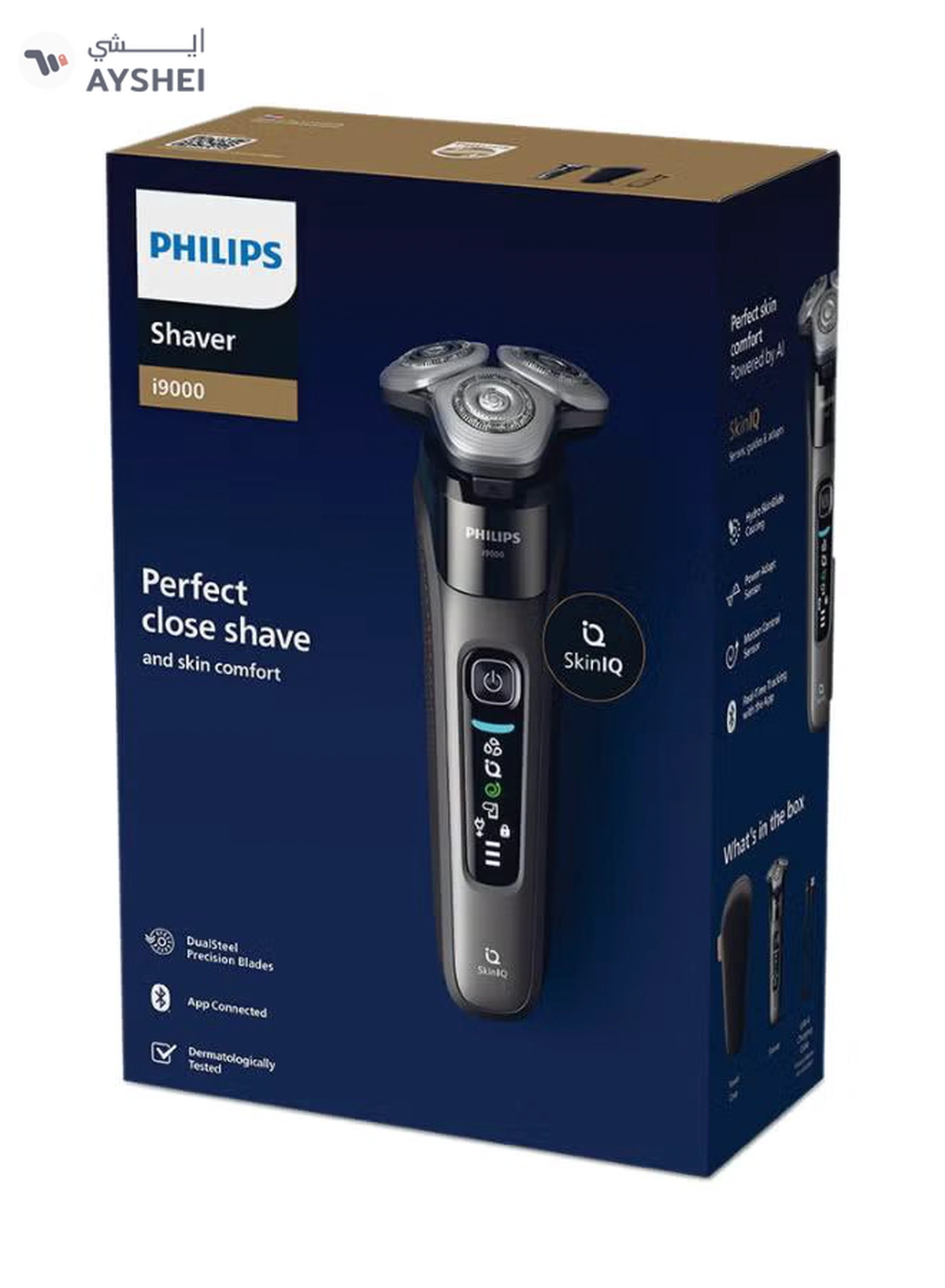 Philips I9000 Wet & Dry Electric Shaver With Skiniq,360° Precision Flexing Head,Pressure Guard Sensor,5 Years Warranty,Integrated Pop-Up Trimmers, Travel Case Included-6-6