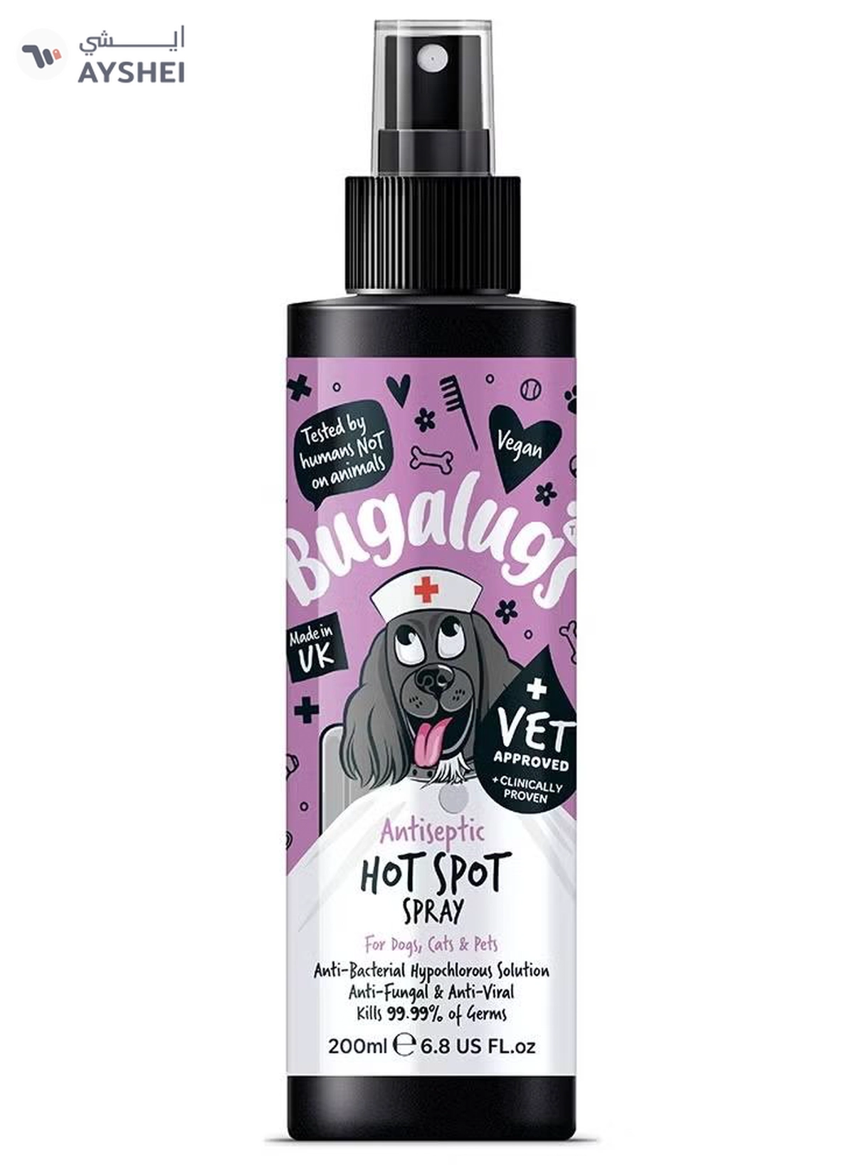  BUGALUGS Antiseptic Hot Spot Spray 200ml (6.8 Fl Oz)