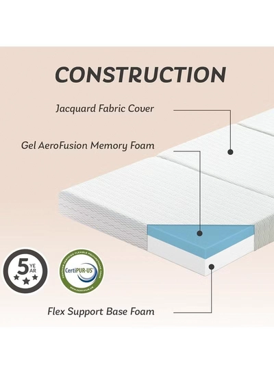 Eworld Premium Tri-Fold Medicated Foam Mattress with White Satin Cover-4