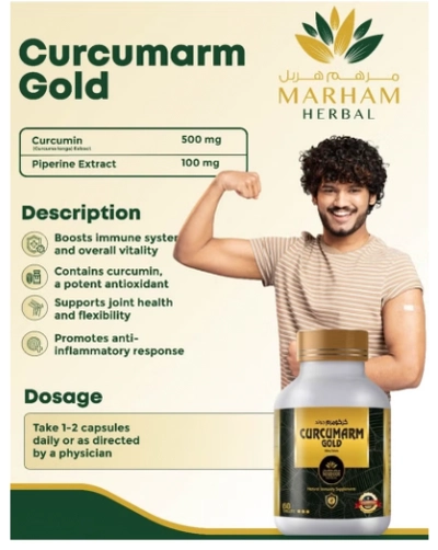 MARHAM HERBAL Curcumarm Gold 500mg Tablet: Natural Immunity Supplements with 500mg-4