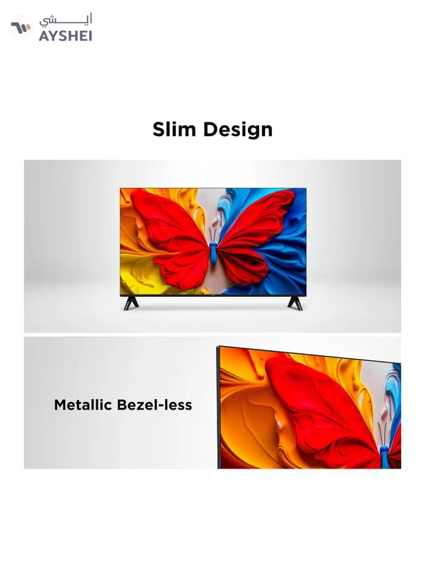 50 Inch Smart TV QLED HDR 10 Google TV, Dolby Audio, Game Mode, Multiple Eye Care with Slim Design (2025 Model) 50S5K black