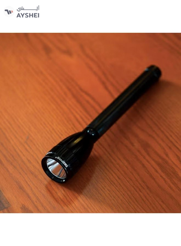 GEEPAS Waterproof Rechargeable LED Flashlight| Perfect for Indoor and Outdoor Use, 4 Hours Continuous Working 5000mAH Li-ion Battery | With Aircraft Aluminum Housing| Black GFL3894N Black 21.7cm