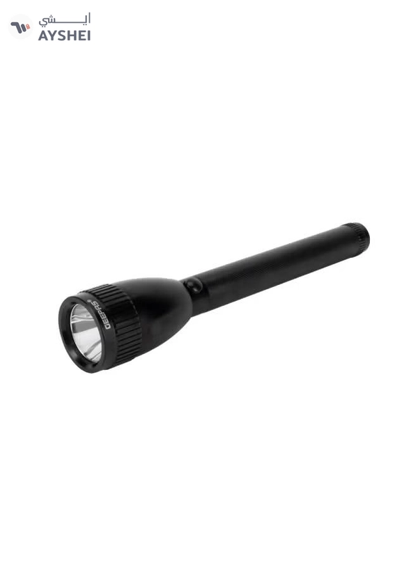 GEEPAS Waterproof Rechargeable LED Flashlight| Perfect for Indoor and Outdoor Use, 4 Hours Continuous Working 5000mAH Li-ion Battery | With Aircraft Aluminum Housing| Black GFL3894N Black 21.7cm