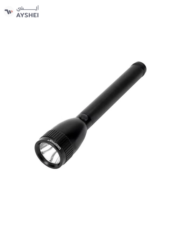 GEEPAS Waterproof Rechargeable LED Flashlight| Perfect for Indoor and Outdoor Use, 4 Hours Continuous Working 5000mAH Li-ion Battery | With Aircraft Aluminum Housing| Black GFL3894N Black 21.7cm
