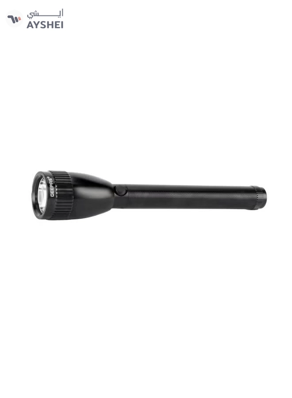 GEEPAS Waterproof Rechargeable LED Flashlight| Perfect for Indoor and Outdoor Use, 4 Hours Continuous Working 5000mAH Li-ion Battery | With Aircraft Aluminum Housing| Black GFL3894N Black 21.7cm