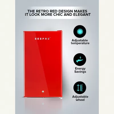 GEEPAS 120L Gross/92L Net Capacity, Single Door Mini Defrost Refrigerator With Retro Premium Design-3