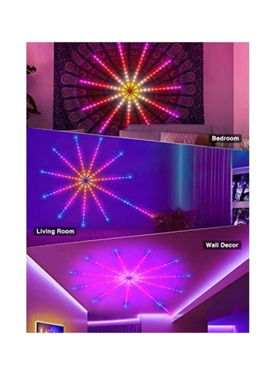 Yuwell LED Fireworks Lights Strip Music Sound Sync Color Changing Remote And App Control LED Fireworks Light For Room Party Holiday Decor-7