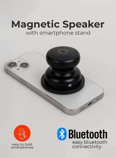 GEEPAS Mini Waterproof Magnetic Bluetooth Speaker | with IPX7 Rating, TWS Function, 5 Hours Playtime | Powerful Sound & USB Type-C Charging | Compact & Portable | GMS11196 Black-5
