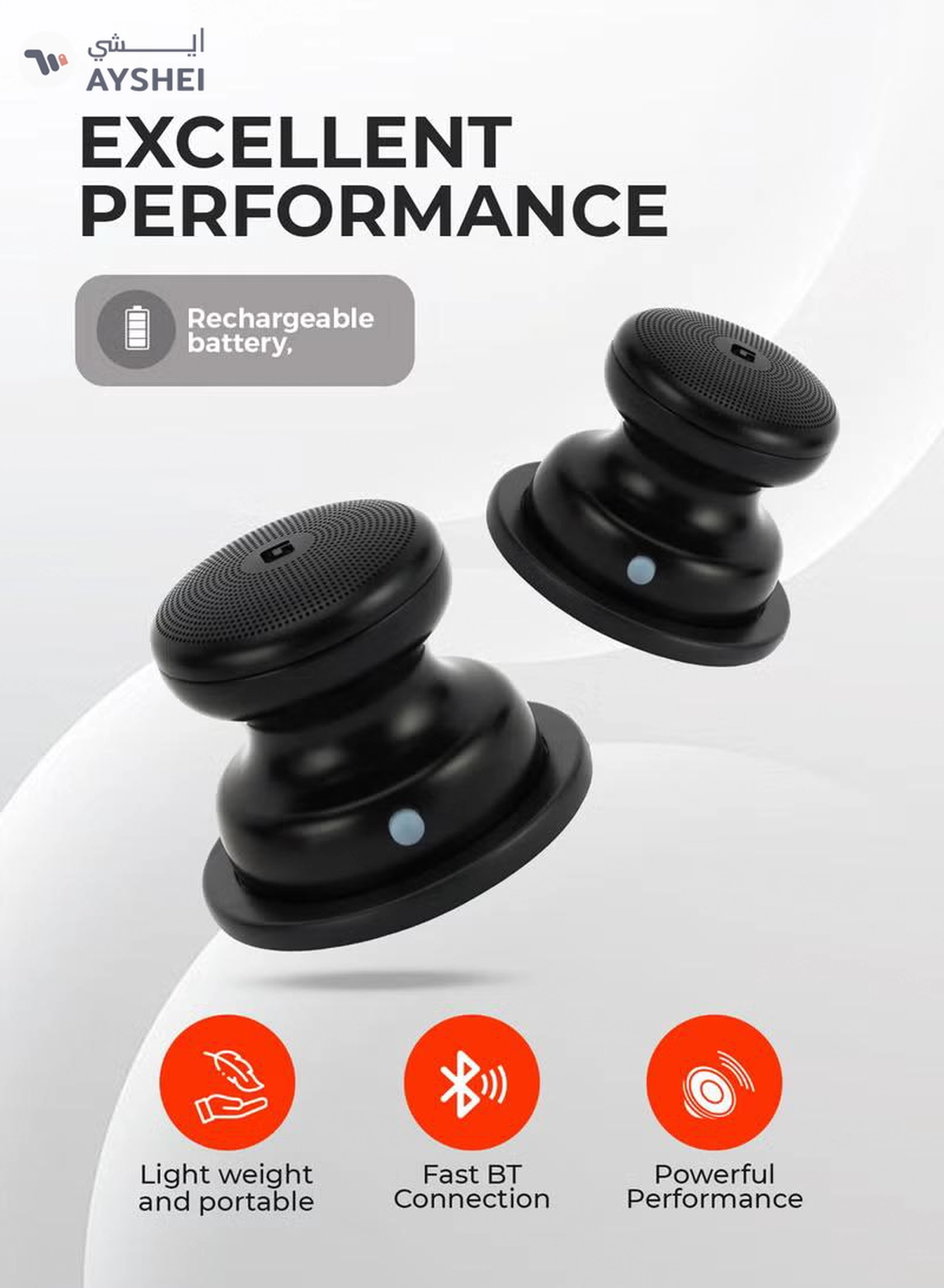 GEEPAS Mini Waterproof Magnetic Bluetooth Speaker | with IPX7 Rating, TWS Function, 5 Hours Playtime | Powerful Sound & USB Type-C Charging | Compact & Portable | GMS11196 Black-1-1