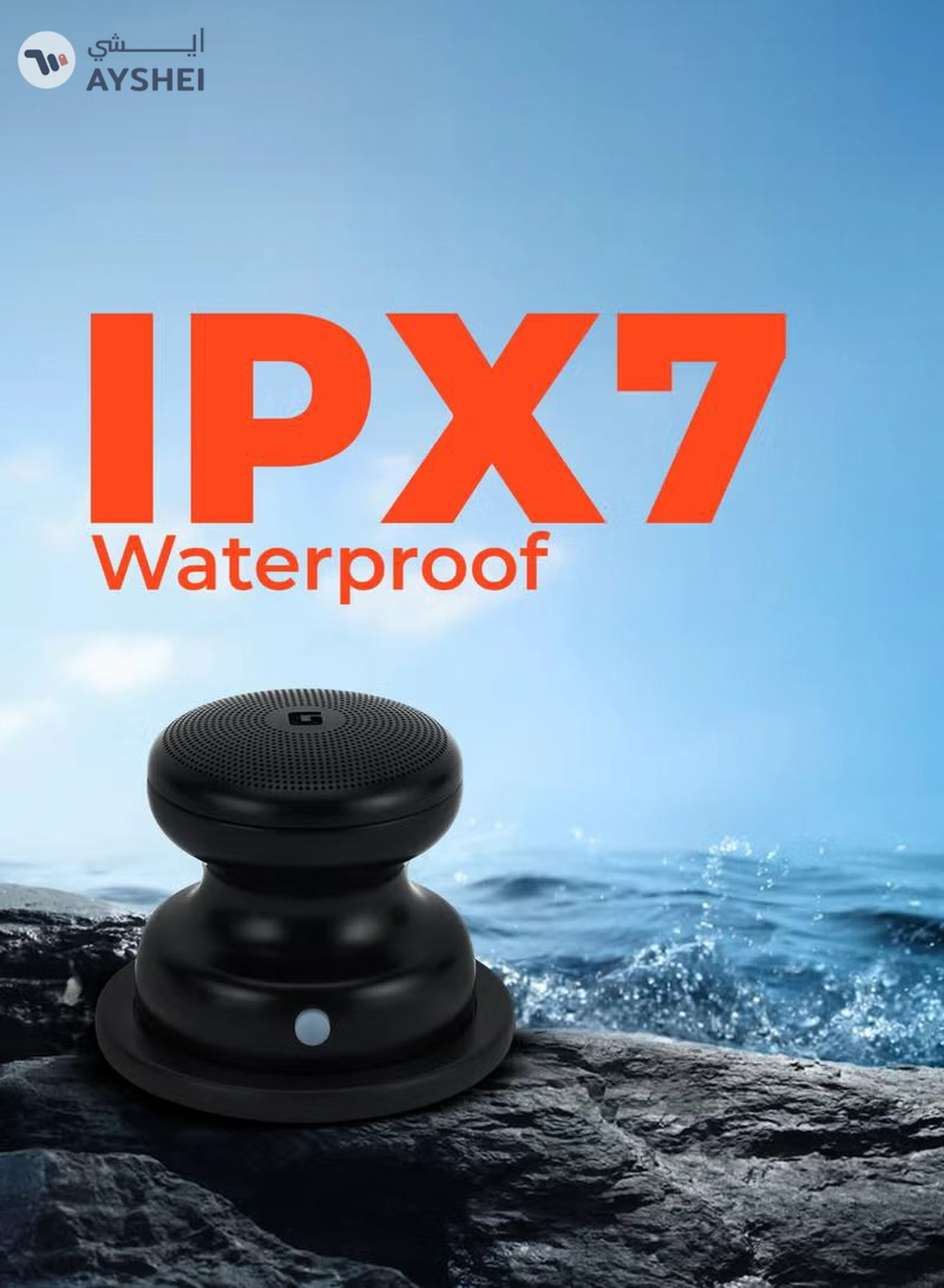 GEEPAS Mini Waterproof Magnetic Bluetooth Speaker | with IPX7 Rating, TWS Function, 5 Hours Playtime | Powerful Sound & USB Type-C Charging | Compact & Portable | GMS11196 Black-2-2