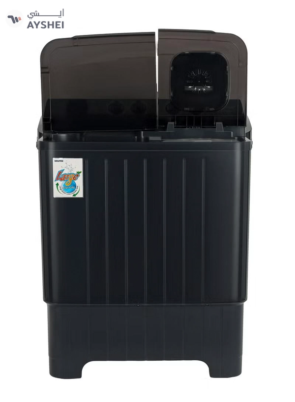 GEEPAS 9 KG Twin Tub Washing Machine | Semi-Automatic, Equipped with Big Pulsator and Spin Dry | Efficient Performance and Classic Design | Perfect for Home, Apartments, etc | 9 kg 580 W GSWM18053 Black
