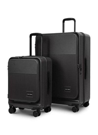 PARAJOHN FRONTARA Series Set of 2 Luggage| Small 10KG & Large 30KG ABS+Polycarbonate 8 Wheel Trolley Hardsided Travel Suitcase - BLACK-0