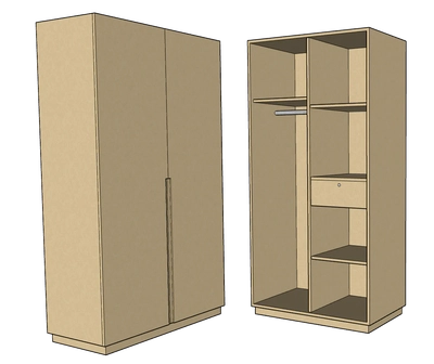 CF 2 Door Wardrobe, Custom Made-0