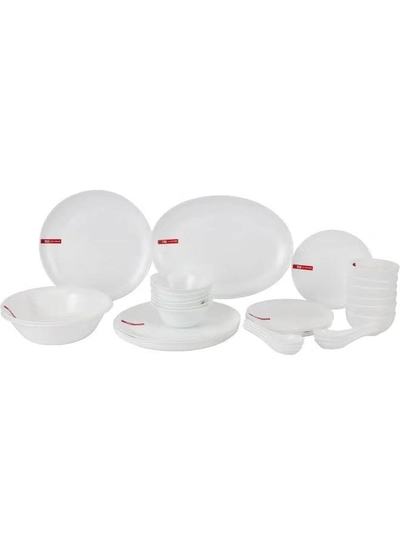 Delcasa DC3391 Opalware Dinner 33-Pieces Set, White-0