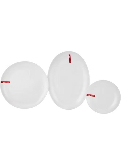 Delcasa DC3391 Opalware Dinner 33-Pieces Set, White-1