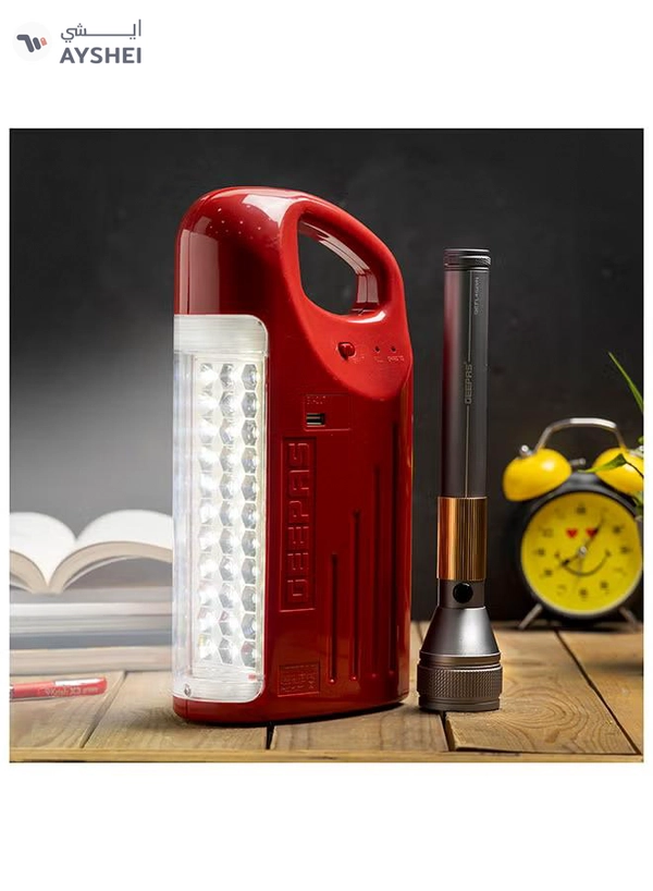 GEEPAS 2 in 1 Rechargeable LED Emergency Lantern & Flashlight Red/Black 2.25kg