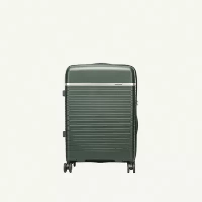 British Traveller 3-Piece Polypropylene Luggage Set | 20”, 24”, 28” Lightweight Suitcases with 360° Spinner Wheels, TSA Lock, Water & Scratch Resistant | Durable Hard Shell Trolley Bags with Telescopic Handle - Green-3
