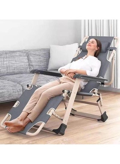 DubaiGallery Zero Gravity Office Nap Chair Folding Bed Outdoor Lounge Patio Chairs Beach Chair with Cushion Adjustable Folding Chair-0