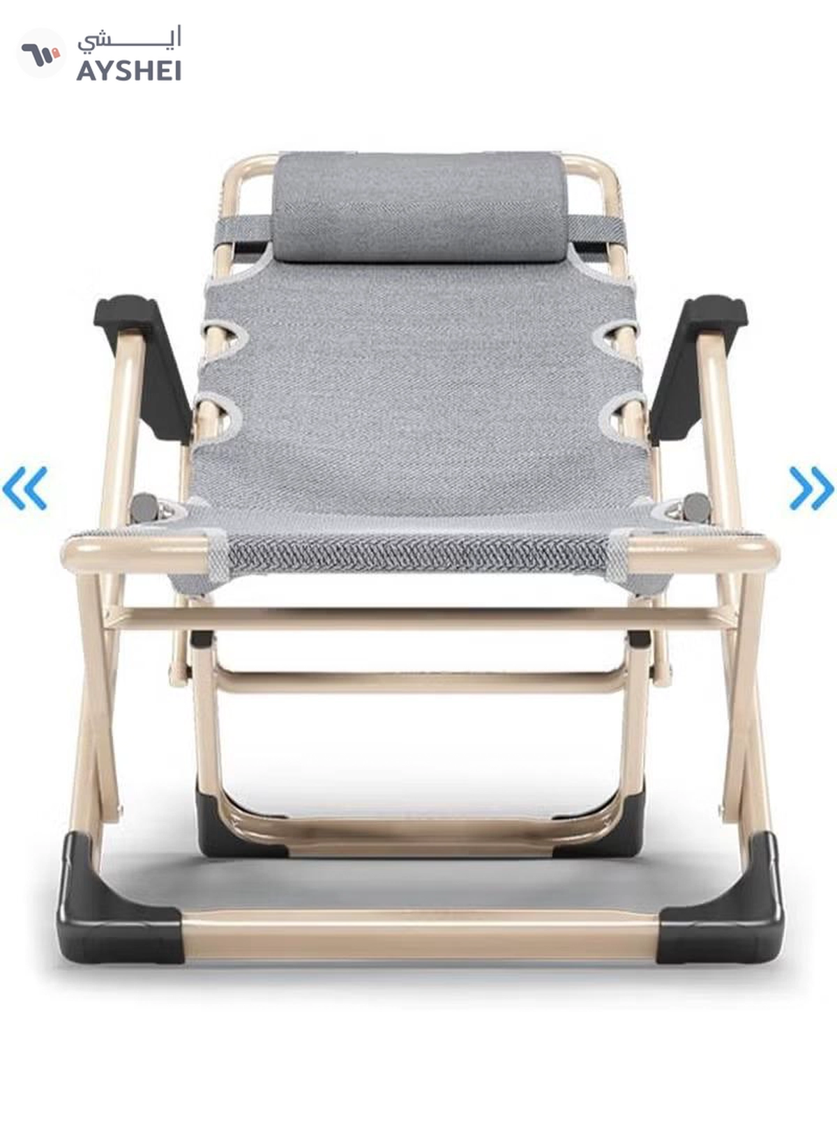 DubaiGallery Zero Gravity Office Nap Chair Folding Bed Outdoor Lounge Patio Chairs Beach Chair with Cushion Adjustable Folding Chair-3-3