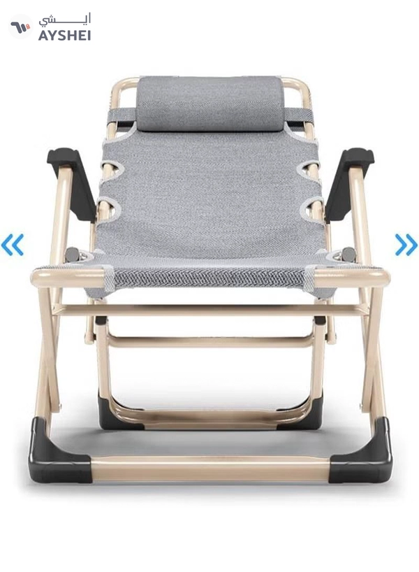 DubaiGallery Zero Gravity Office Nap Chair Folding Bed Outdoor Lounge Patio Chairs Beach Chair with Cushion Adjustable Folding Chair