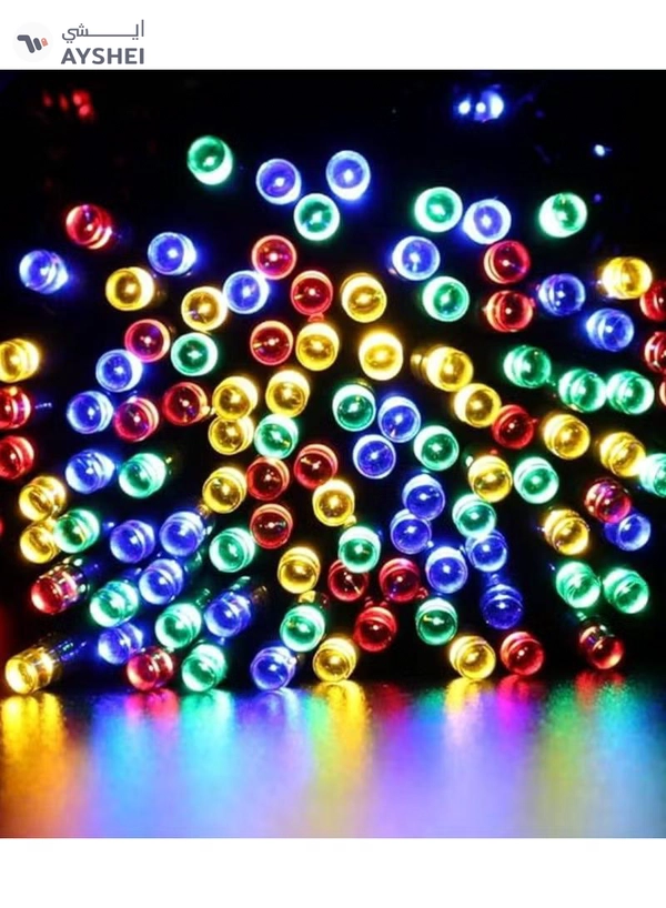 Yuwell Solar Powered Fairy String Lights Multicolor 10 Meter 100 LED 8 Modes Solar Outdoor Light For Home And Outdoor Decoration